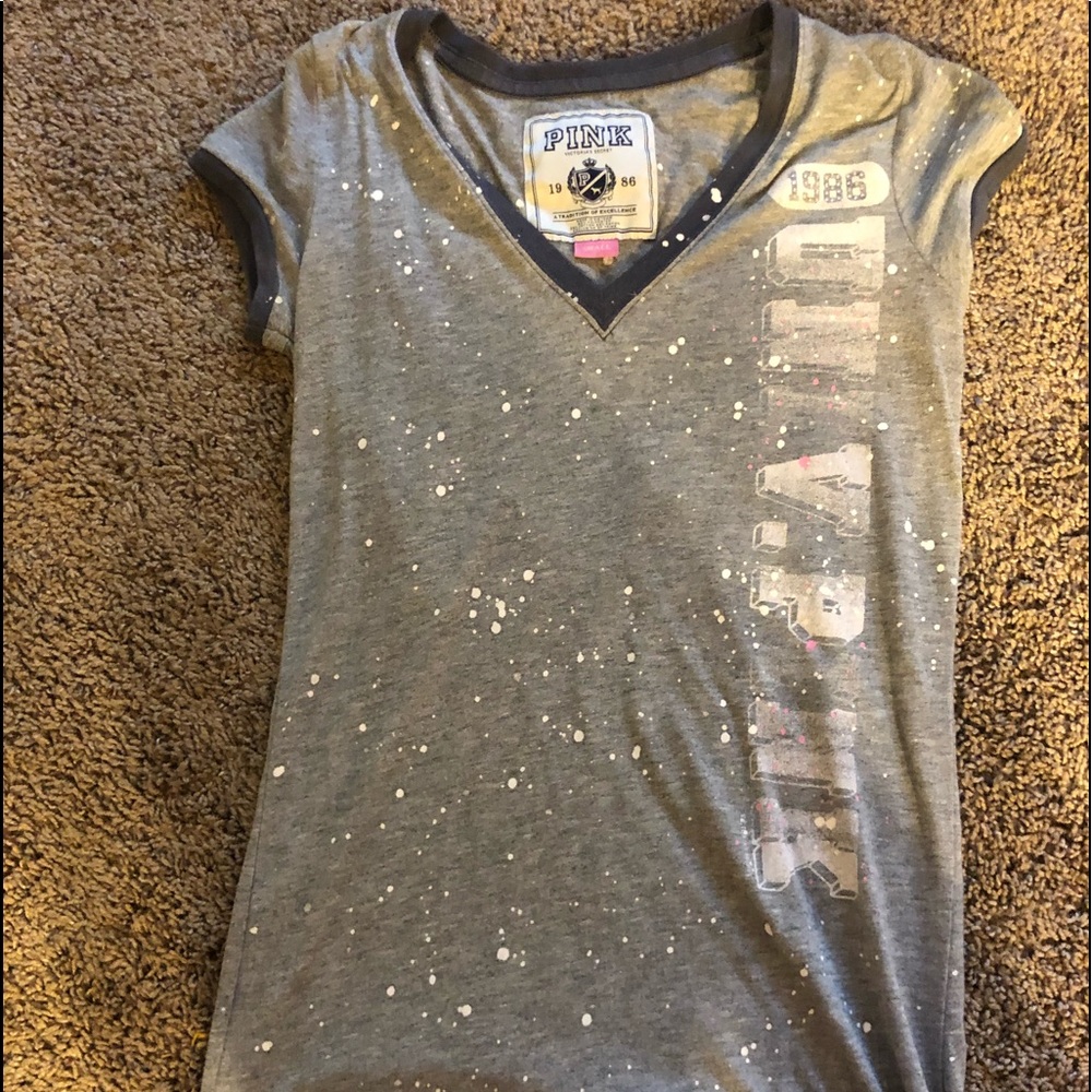 Old school Pink paint splattered T-shirt